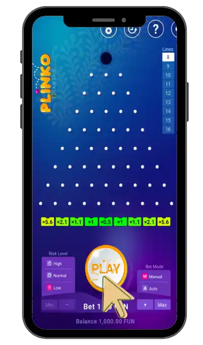 Runde mit dem Play-Button starten